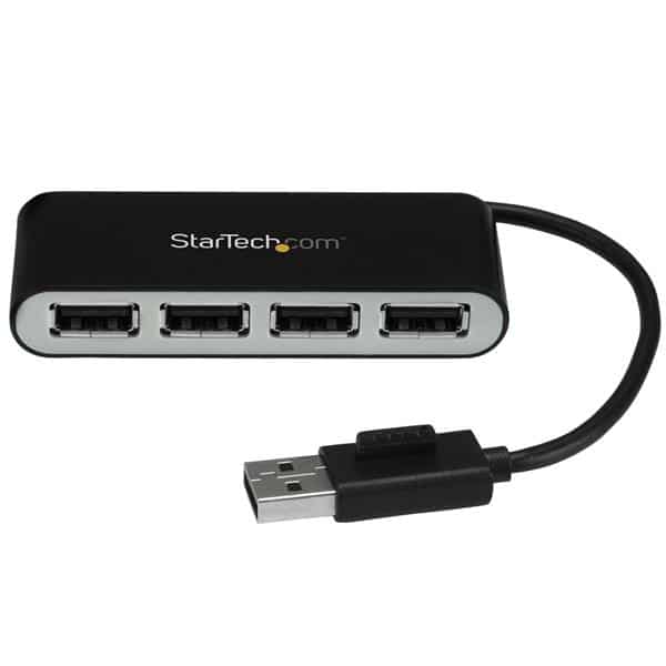 Concentrador                                                                                                                                                                                                                                                                                                                                                                                                                                                             Usb Startech.com St4200mini2 - Usb 2.0, 480 Mbit/s, Negro, Plata, 4 Puertos