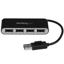 Concentrador                                                                                                                                                                                                                                                                                                                                                                                                                                                             Usb Startech.com St4200mini2 - Usb 2.0, 480 Mbit/s, Negro, Plata, 4 Puertos