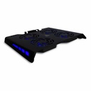 Base                                                                                                                                                         Enfriadora Game Factor Cpg400 - Negro, 4 Ventiladores Rgb, Usb Aluminio
