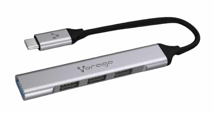 Concentrador                                                                                                                                                                                                                                            Hub Vorago Hu-200 4 Ptos Usb Slim Tipo C -