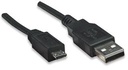 Cable                                                                                                                                                                                                                                                                                                 Usb Manhattan - 3 M, Usb A, Micro-usb B, Macho/macho, Negro