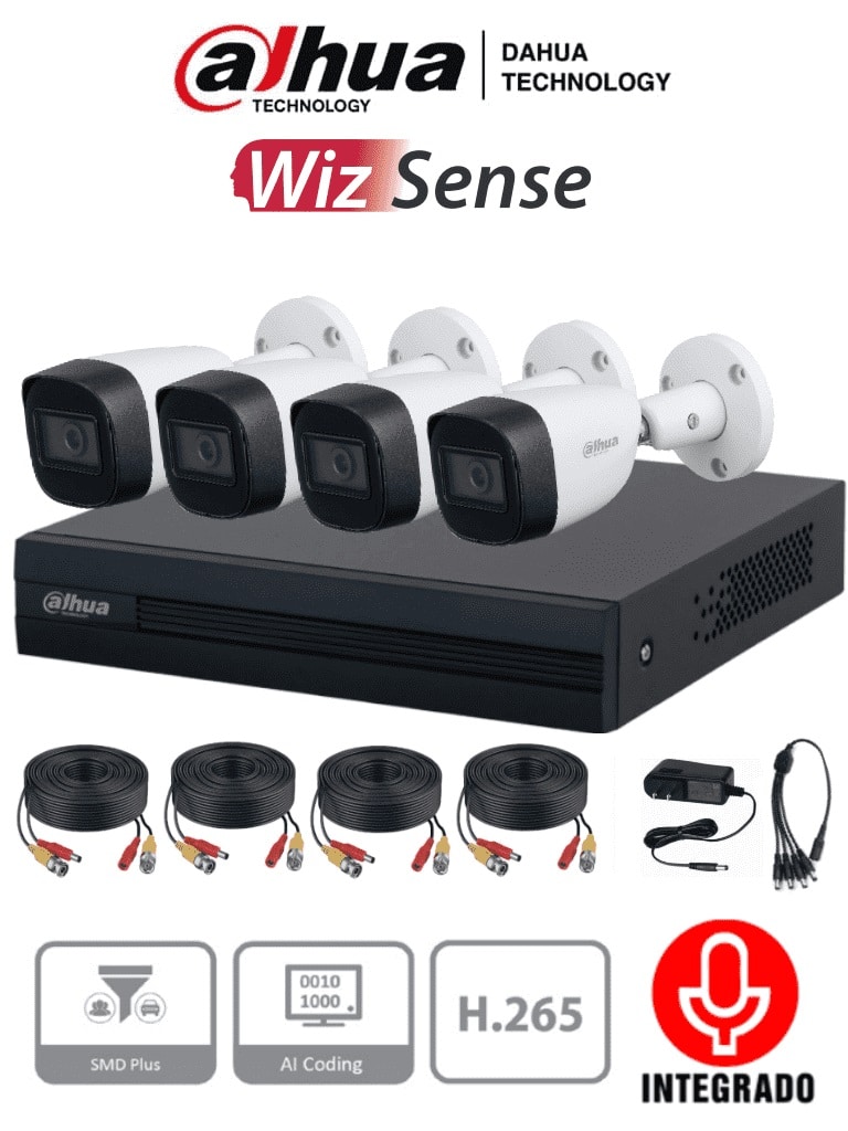 Kit                                                                                                                                                                                                        De Videovigilancia Dahua Cooper Dh-kit/xvr1b04-i/4-hfw1200cmn-a-0280b-s5 -