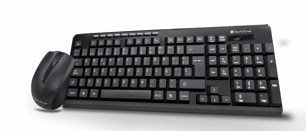 Kit                                                                                                                                                                                              De Teclado Y Mouse Multimedia Inalambrico Techzone - Mouse 1000 Dpi´s, 1 Año De Garantía.