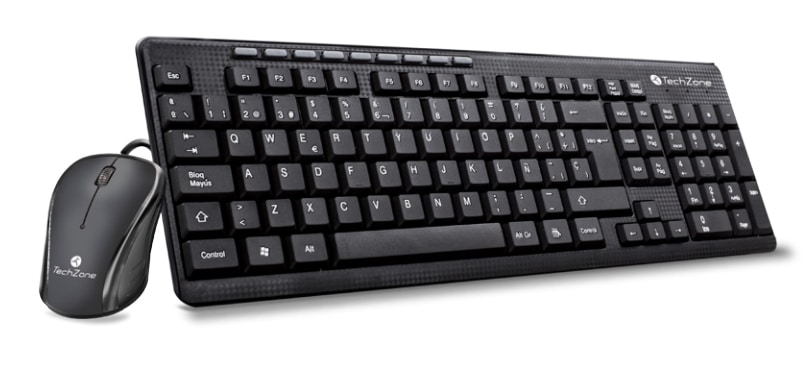 Kit                                                                                                                                                                                              De Teclado Y Mouse Multimedia Alambrico Techzone Con Conexión Usb - Mouse 1000 Dpi´s, 1 Año De Garantía.