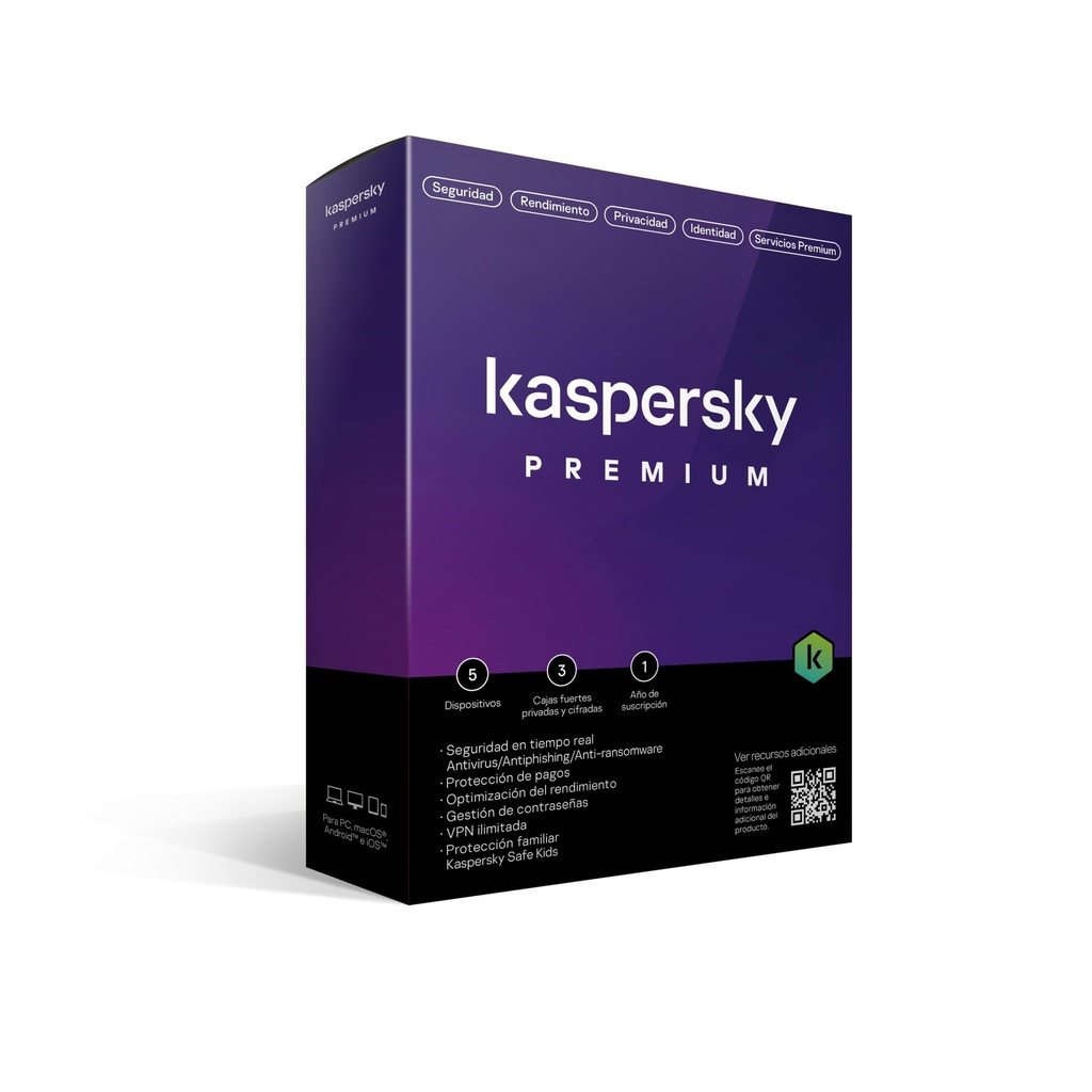 Kaspersky                                                                                                                                           Premium 5 Dispositivos 1 Año (total Security) -