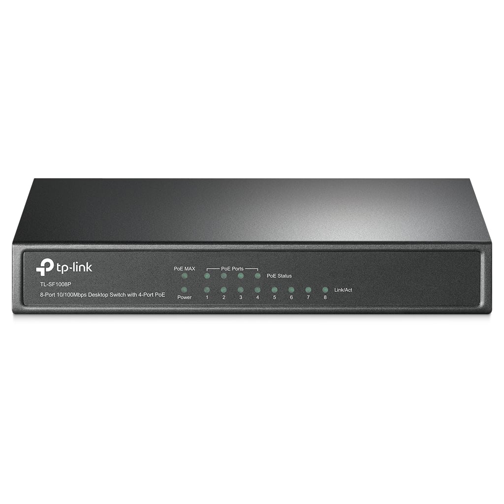 Switch                                                                                                                                                                      De Escritorio De 8 Puertos A 10/100 Mbps Con Poe + De 4 Puertos -