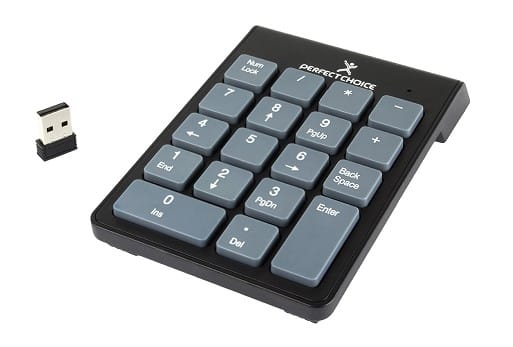 Teclado                                                                                                                                                           Perfect Choice Pc-201014 - Usb, Numérico, Negro, Inalámbrico