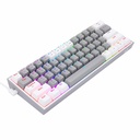 Teclado                                                                                                                                        Mecánico  Redragon Fizz Pro Gray/white - Inglés, Gris Y Blanco