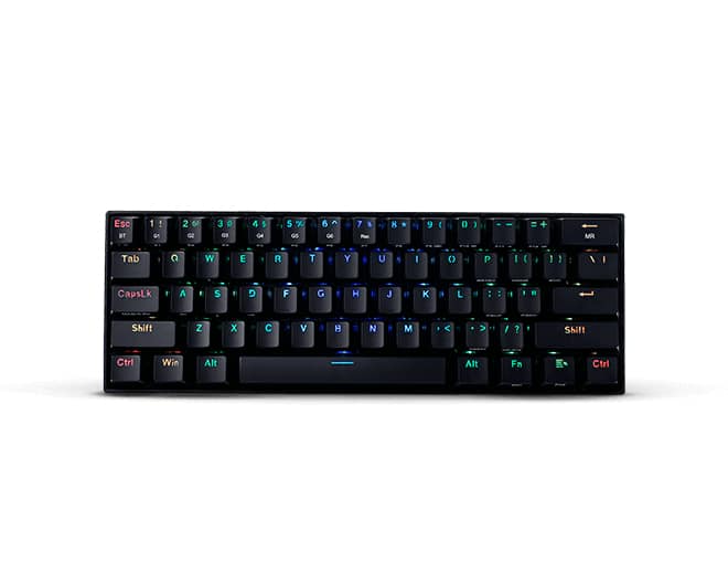 Teclado                                                                                                                                                                   Mecánico Redragon Draconic - Inglés, Negro, Rgb