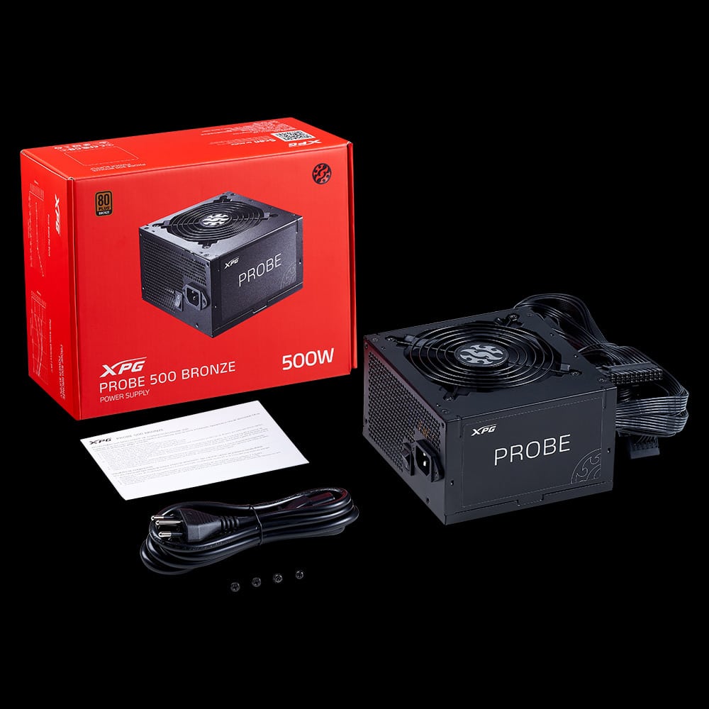 Fuente                                                                                                                     De Poder XPG Probe 80 Plus Bronze, 24 Pin Atx, 120mm, 500w