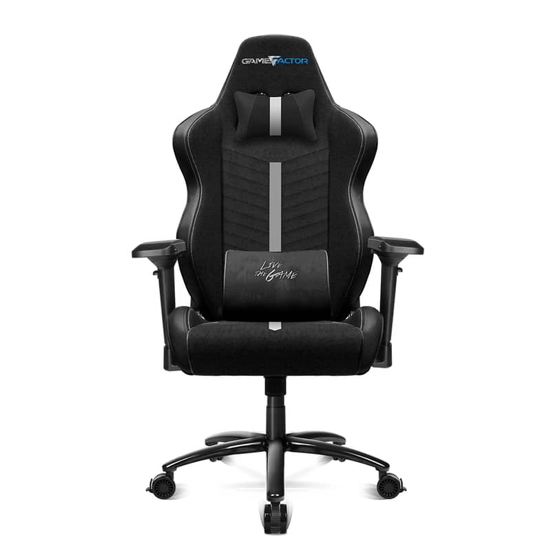 Silla                                                                                                                                                                                                                                                                                                 Game Factor Tela Reclinable 4d, Metal Negro/blanco Cgc601-wh