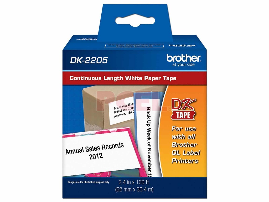 Rollo De Papel Brother Con Adhesivo Continua 62 Mm X 30.4 M (dk2205)