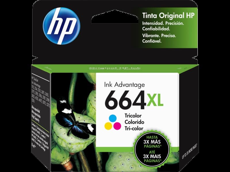 Cartucho                                                Hp 664xl Tricolor Alto Rendimiento (f6v30al)