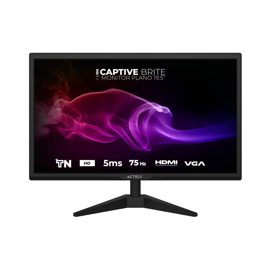 Monitor Acteck Captive Brite 19.5" /hd/75hz/vga/hdmi Negro (ac-939409)