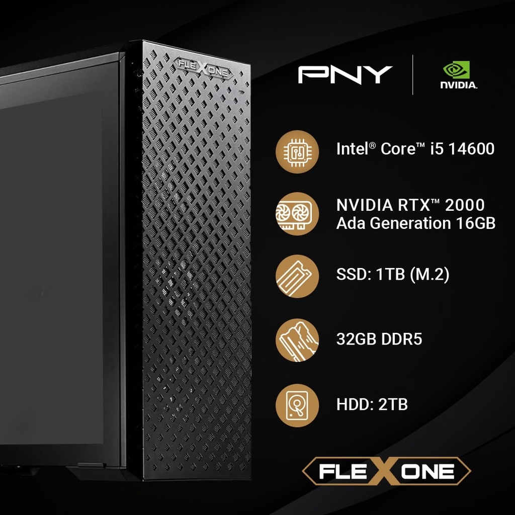 Computadora               Flexone Ws Proart Intel Core I5 14600 32gb Ddr5 B760 1tb SSD M.2 2tb HDD 650w 80+ Wc240mm Wifi Nvidia RTX 2000 Ada Generation 16gb Gddr6