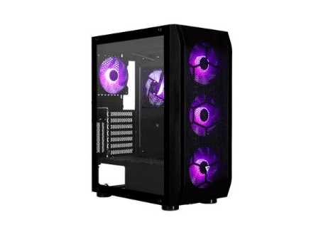 Gabinete Game Factor Atx-e 2 Usb 3.2, 1x Usb C, 5 Ven Argb Ctemp Negro (csg400)