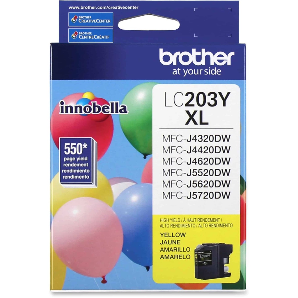 Cartucho Brother Lc203y Amarillo 550 Pag Aprox