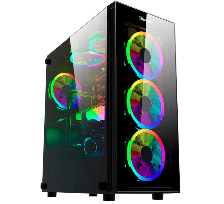 Gabinete Ocelot Gaming OGMC01, Midi-Tower, ATX/Micro-ATX/Mini-ITX, USB 2.0/3.0, sin Fuente, sin Ventiladores Instalados, Negro