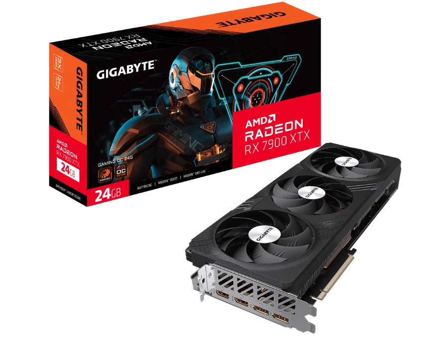 TARJETA DE VIDEO GIGABYTE AMD RADEON RX 7900 XTX/PCIE X16 4.0/24GB/GDDR6/2XDP/2XHDMI 2.1/GAMA ALTA/GAMER