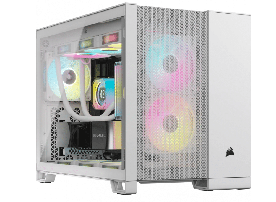 GABINETE CORSAIR AIRFLOW 2500D/ BLANCO /SEMITORRE /2 CAMARAS/MICRO- ATX -MITX /CRISTAL TEMPLADO/GAMER (CC-9011264-WW)