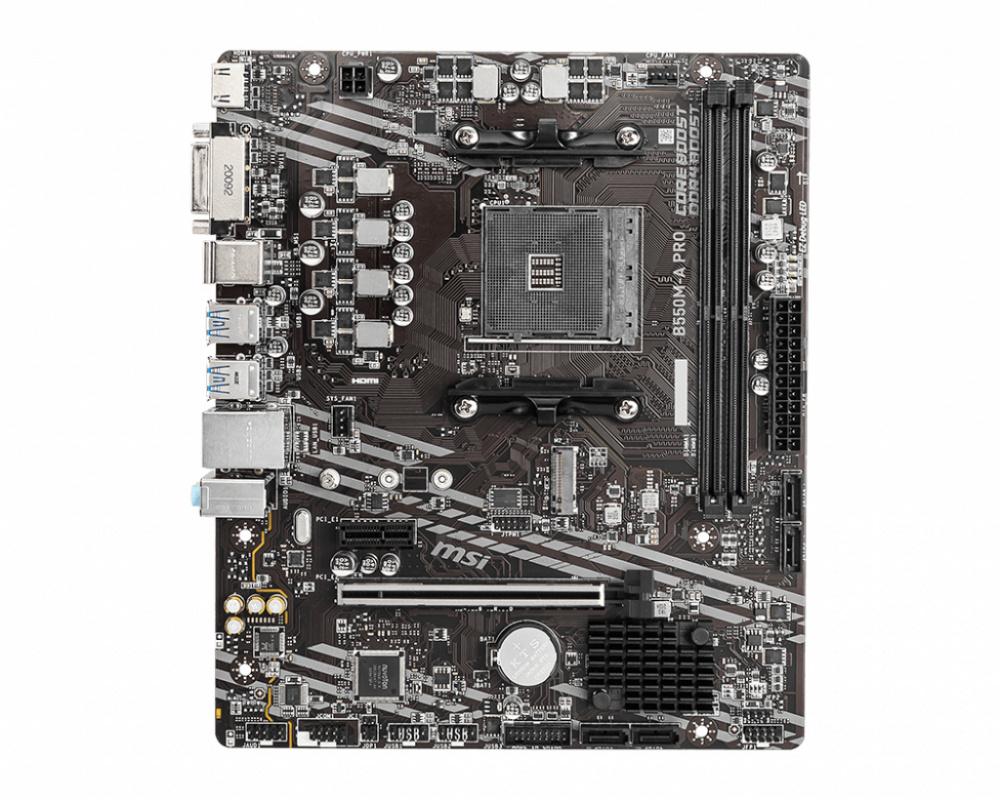 MB MSI B550 AMD S-AM4 4A GEN/2XDRR4 3200MHZ/PCIE 4.0/HDMI/DVI/4XUSB 3.2/M.2/MICRO ATX/GAMA MEDIA