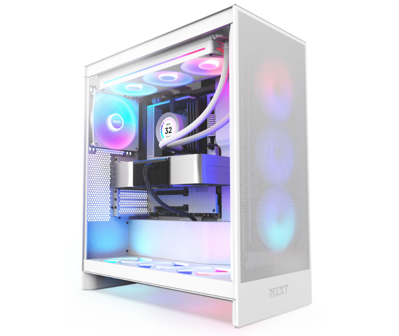 GABINETE NZXT H7 FLOW RGB/BLANCO/MIDI-TOWER/GAMER