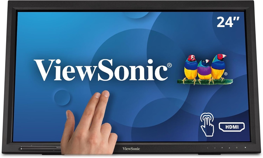 MONITOR TOUCH VIEWSONIC TD2423D/ TECNOLOGIA INFRARROJA/ 10 PUNTOS TACTILES/ 24 PULGADAS/ FULL HD / 1920 X 1080 / VGA / HDMI / VESA / CABLE HDMI /CABLE USB-A A USB-B/ 3 AÑOS DE GARANTIA