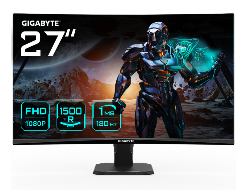 MONITOR GAMING GIGABYTE GS27FC US1 / PANEL VA 27 / FHD / 180HZ / 2X HDMI / DP 1.4 / GAMER