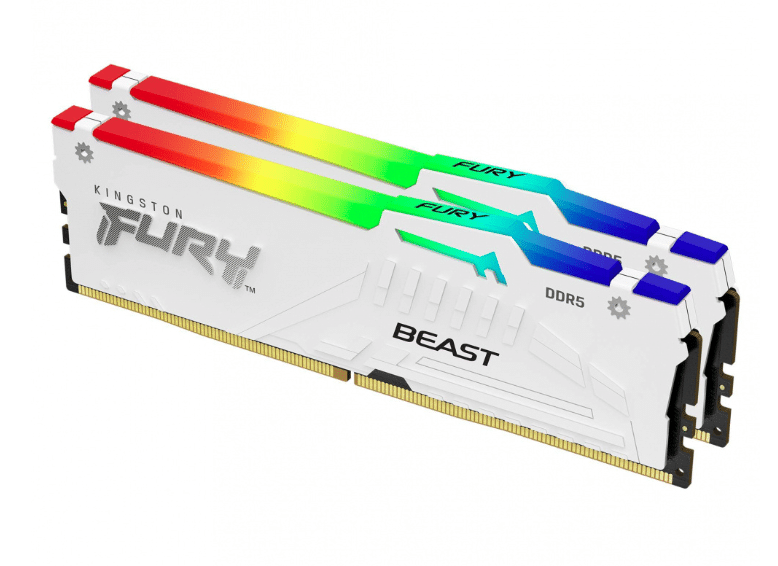 MEMORIA RAM KINGSTON DIMM DDR5 32GB (2X16GB) 6000MT/S FURY BEAST WHITE EXPO RGB CL30 288PIN 1.4V C/DISIPADOR DE CALOR P/PC/GAMER/ALTO RENDIMIENTO (KIT 2) (KF560C30BWEAK2-32)