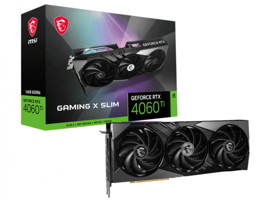 Tarjeta de Video MSI GeForce RTX 4060 Ti GAMING X SLIM 16G, 16GB 128-bit GDDR6, PCI Express x8 4.0