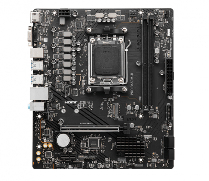 Tarjeta Madre MSI PRO B650M-B, Micro-ATX, Socket AM5, AMD B650, 96GB DDR5, HDMI/DP para AMD