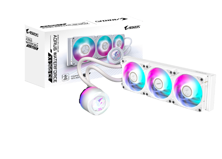 DISIPADOR DE ENFRIAMIENTO LIQUIDO GIGABYTE AORUS WATERFORCE X 360 / LCD DISPLAY /S-1200/S-1700/AM4/AM5/RGB
