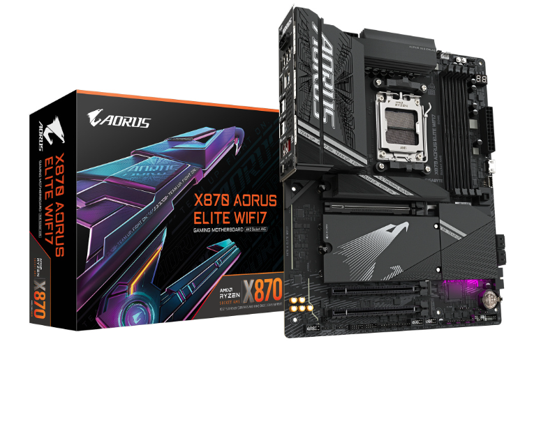 TARJETA MADRE GIGABYTE X870 A ELITE WIFI7 / SOCKET AM5 / DDR5 8200 MT/S /  WIFI 7 / BT 5.4 / PCIE X16 5.0 / M.2 / ATX / GAMER