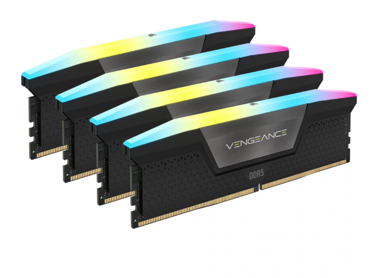 MEMORIA RAM CORSAIR  DDR5 VENGEANCE RGB 96GB (4 X 24GB) 6400MT/S CL32  BLACK (CMH96GX5M4B6400C32)