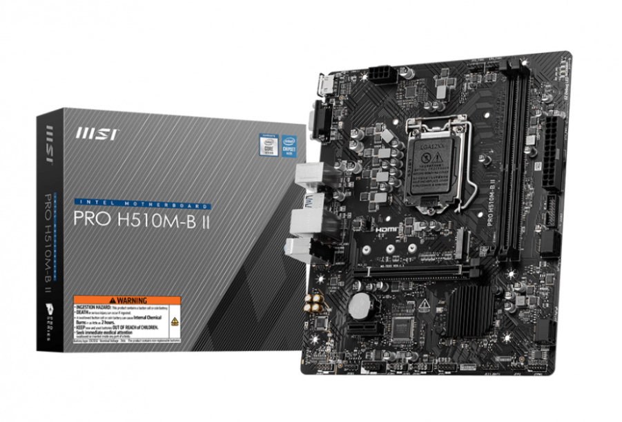 MB MSI H510M INTEL S-1200 10A GEN/2XDDR4 2666MHZ/PCIE 3.0/HDMI/VGA/4XUSB 3.1/M.2/MICRO ATX/GAMA BASICA