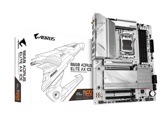 Tarjeta Madre Gigabyte B650 A Elite Ax Ice / Socket Am5 / Ddr5 / Wifi6 / Bt / Atx / Gaming