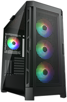 Gabinete Cougar Airface Pro RGB, Midi-Tower, ATX/CEB/EATX/Micro-ATX/Mini-ITX, USB 2.0/3.0, sin Fuente, 4 Ventiladores Instalados, Negro