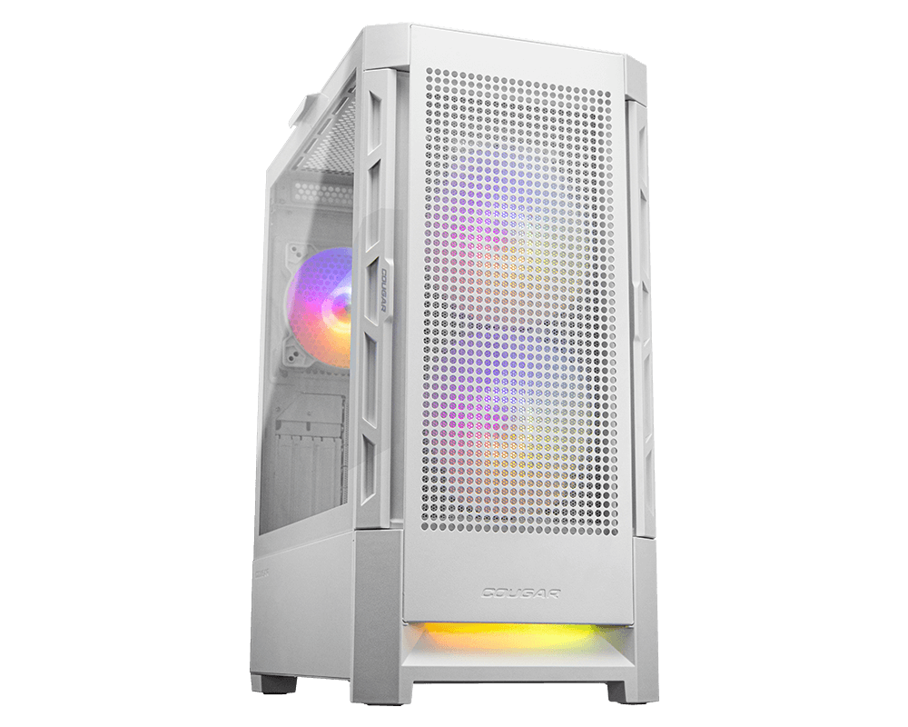 Gabinete Cougar Duoface RGB con Ventana, Midi-Tower, Mini-ITX/Micro-ATX/ATX/CEB, USB 3.0/2.0, sin Fuente, 3 Ventiladores ARGB Instalados, Blanco
