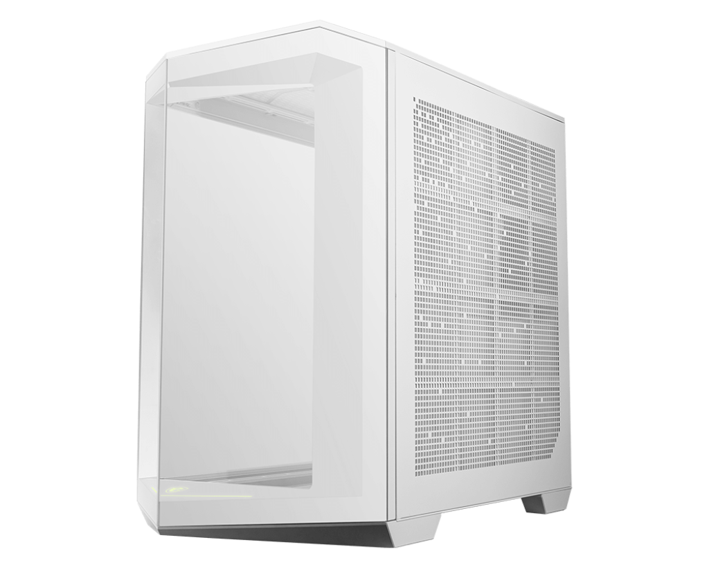 Gabinete MSI MAG PANO 100L PZ / WHITE con Ventana, Midi-Tower, ATX/Micro-ATX, USB, sin Fuente, sin Ventiladores Instalados, Blanco