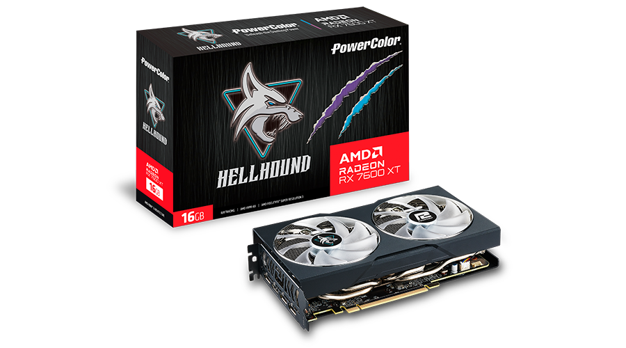 Tarjeta de Video Power Color Radeon Hellhound Rx 7600 Xt 16gb Gddr6 Oc