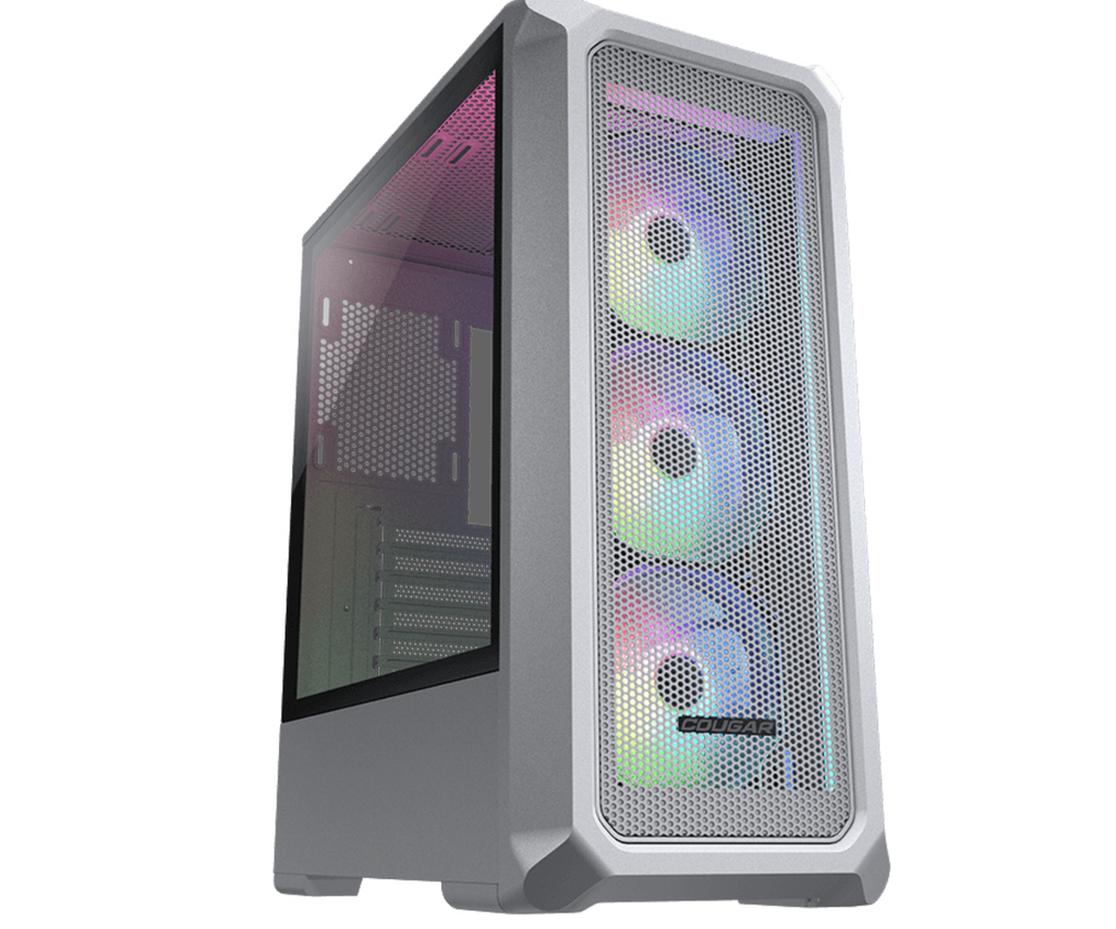 Gabinete Cougar Archon 2 Mesh RGB con Ventana, Midi-Tower, ATX/Micro ATX/Mini-ITX, USB 2.0/3.0, sin Fuente, 3 Ventiladores ARGB Instalados, Blanco
