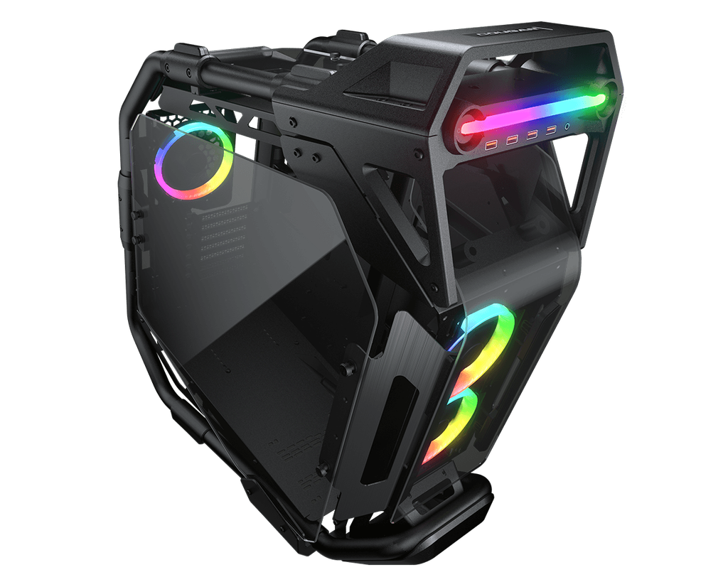 Gabinete Cougar Cratus con Ventana ARGB, Midi-Tower, Mini-ITX/Micro-ATX/ATX/CEB/E-ATX, USB 3.0, sin Fuente, 3 Ventiladores ARGB Instalados, Negro