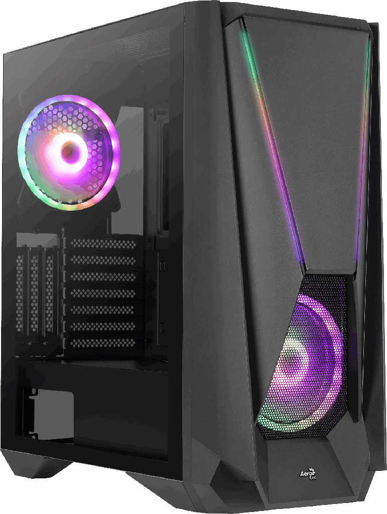 Gabinete Aerocool Visor Crist Temp,negro Argb,e-atx