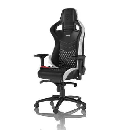Silla Noblechairs Epic Gaming De Cuero Real De Grano Superior Black/white/red
