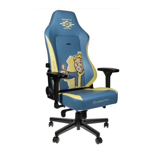 Silla Noblechairs Fallout Vault Tec Edition Blue/yellow Cuero Sintetico 150kg