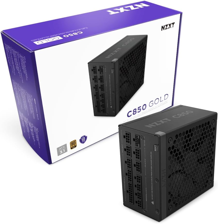 Fuente De Poder Nzxt Negro C850/850w Atx /80 Gold /full Modular/ Pciex5.0/gamer