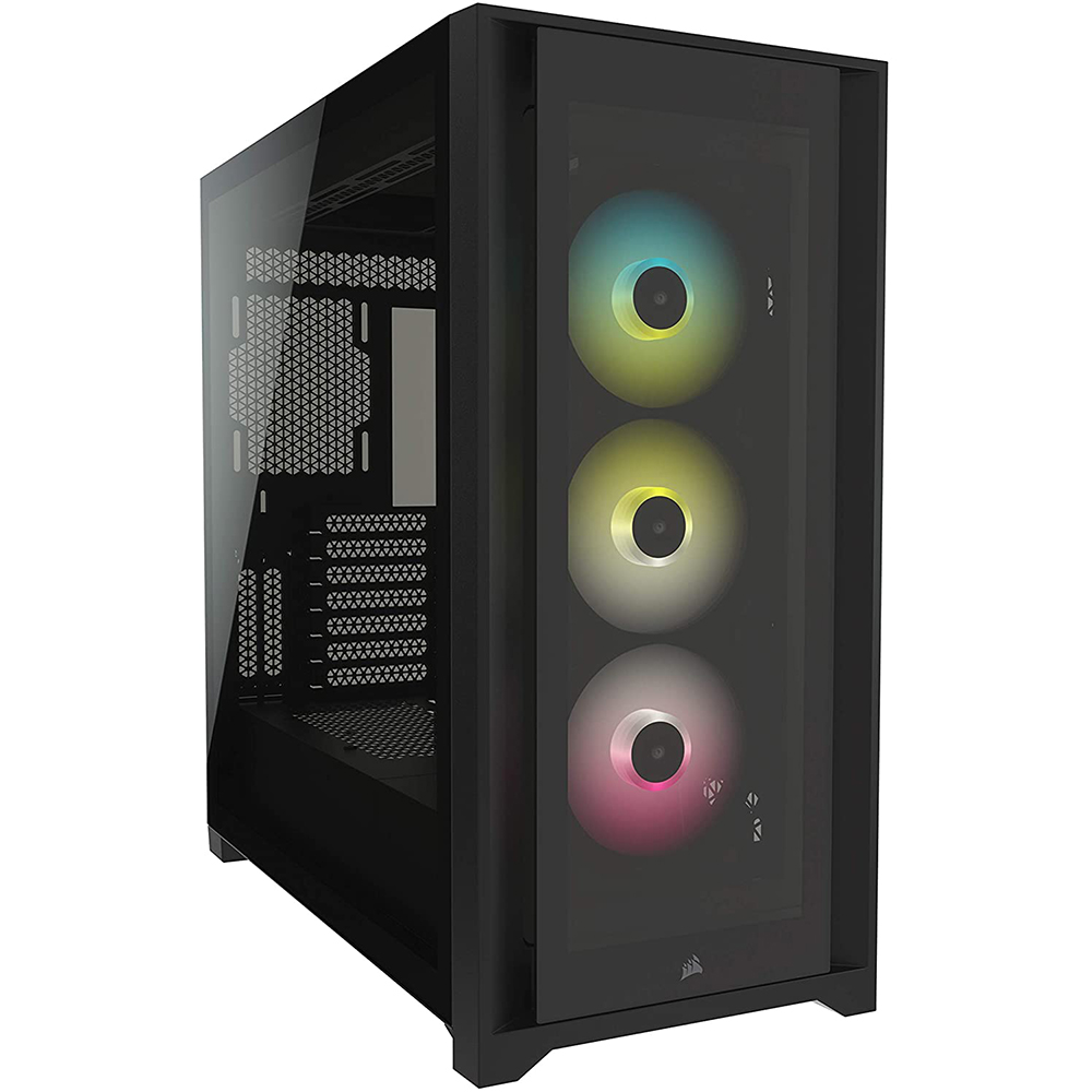 Gabinete Corsair Cue 5000x/negro/semi- Torre/ Atx/cristal Templado/rgb/gamer (cc-9011212-ww)