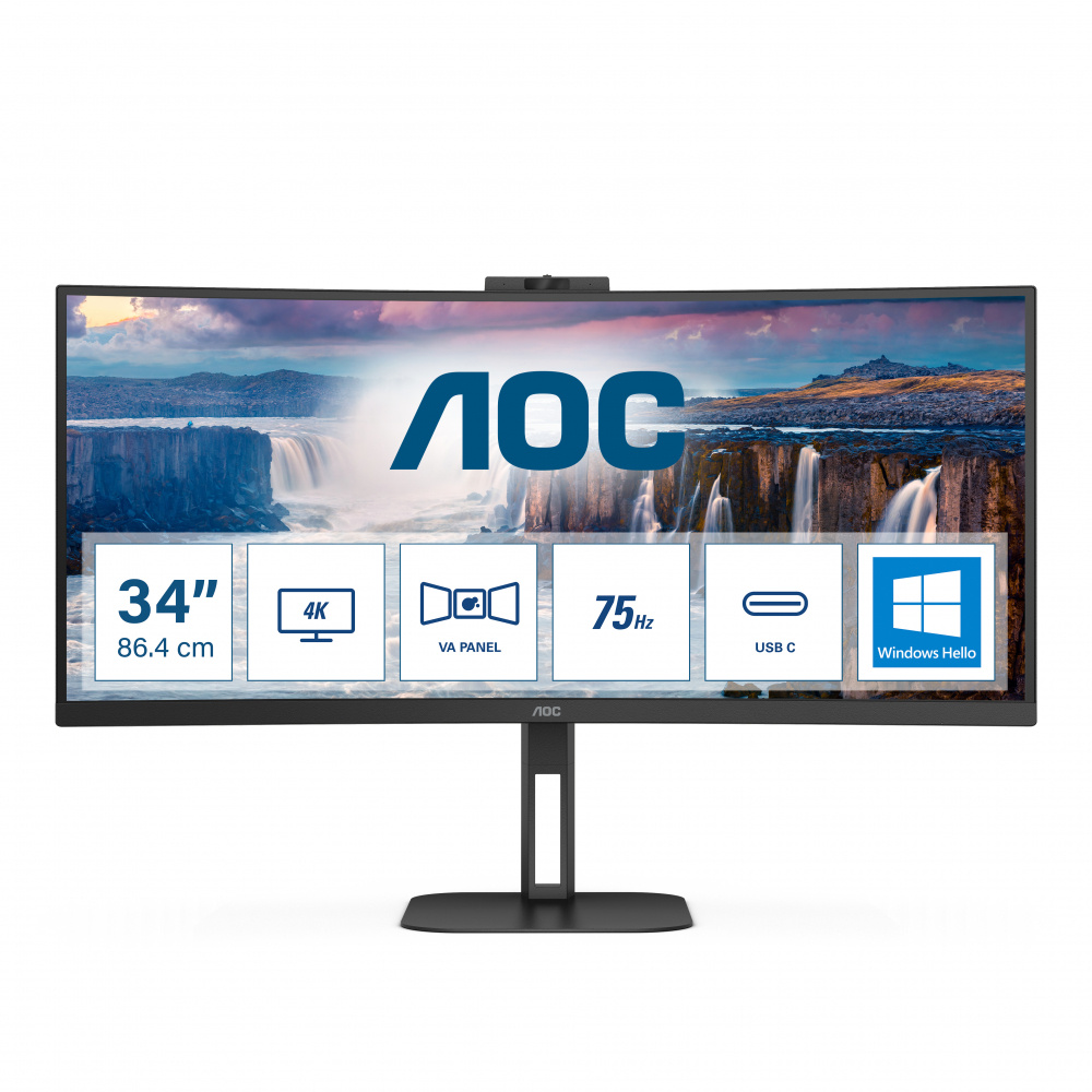 Monitor Curvo Aoc 34 Panel Va / Frecuencia 100hz / T.d.r 4 Ms / Flicker Free / Low Blue Light /