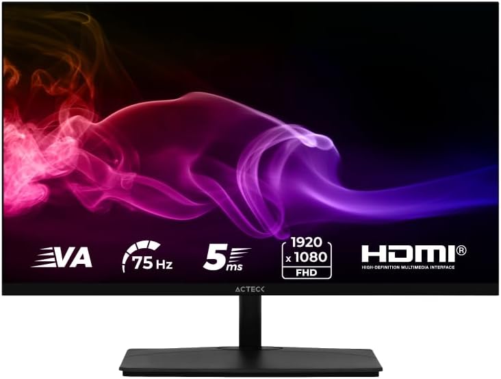Monitor Acteck Captive Brite Cb215 / 21.5 Pul / Plano /  Hd / 75 Hz / 5 Ms / Vga  - Hdmi - Dc -
