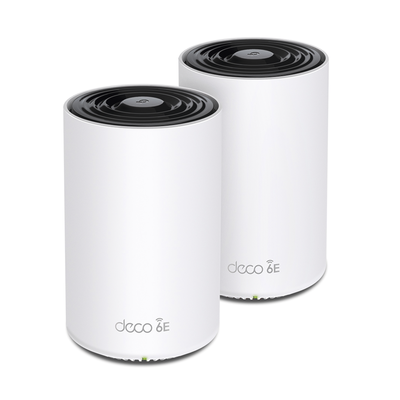 Kit 2 Routers Inalámbricos Mesh Interior Para Hogar / Doble Banda Wi-fi 6e Ax5400 Mbps / 3 Puerto Gigabit Wan/lan / 4 Antenas Internas / Administración Mediante La App Deco (ios, Android) / Protección Homeshield